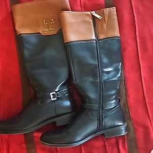 Tommy Hilfiger Black and Tan Boots